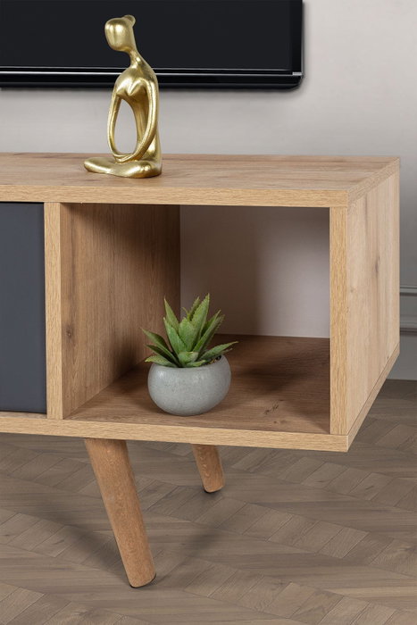 Hanah Home Mesir 3624 Soporte para TV Roble Zafiro y Antracita